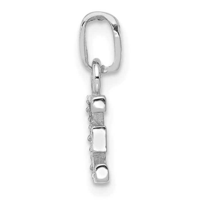 14KW Rhodium-plated Diamond Letter E Initial Pendant-YC251E