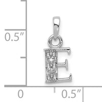 14KW Rhodium-plated Diamond Letter E Initial Pendant-YC251E