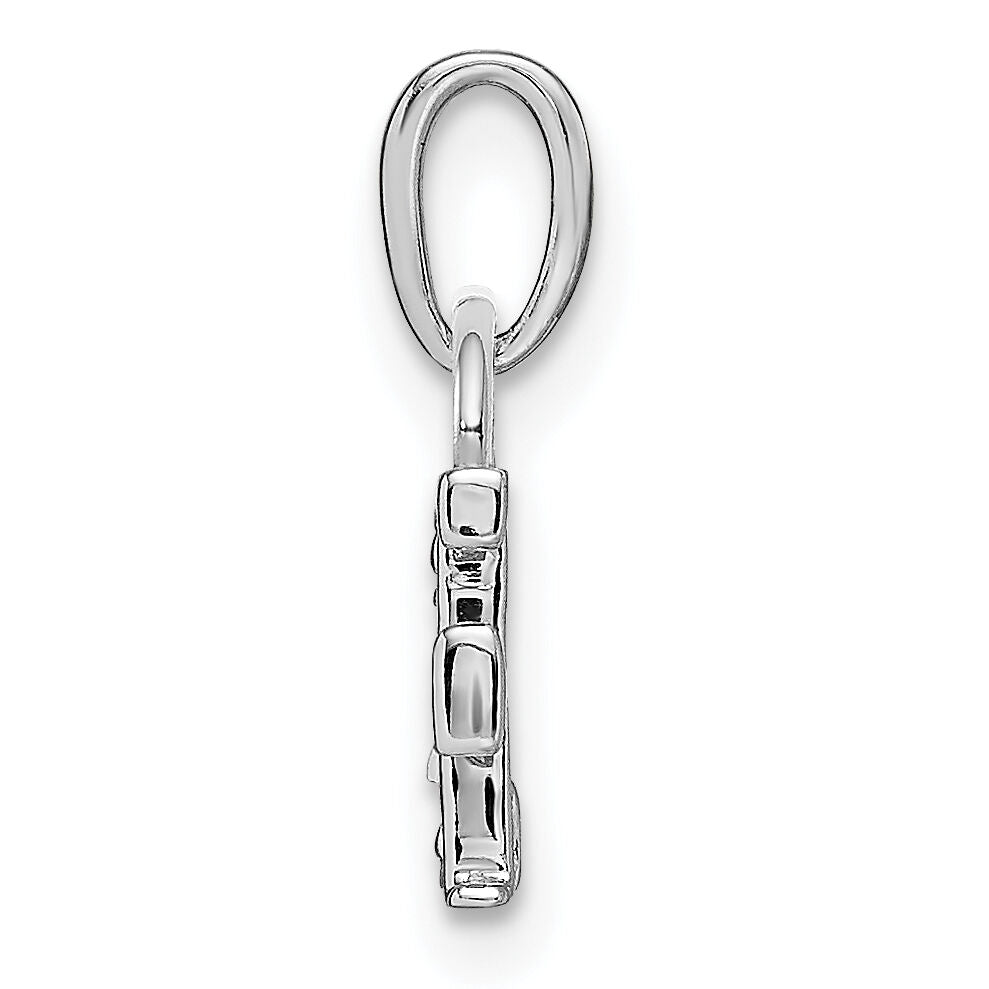14KW Rhodium-plated Diamond Letter F Initial Pendant-YC251F