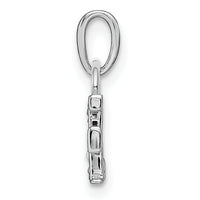 14KW Rhodium-plated Diamond Letter F Initial Pendant-YC251F