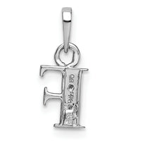 14KW Rhodium-plated Diamond Letter F Initial Pendant-YC251F