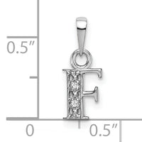 14KW Rhodium-plated Diamond Letter F Initial Pendant-YC251F