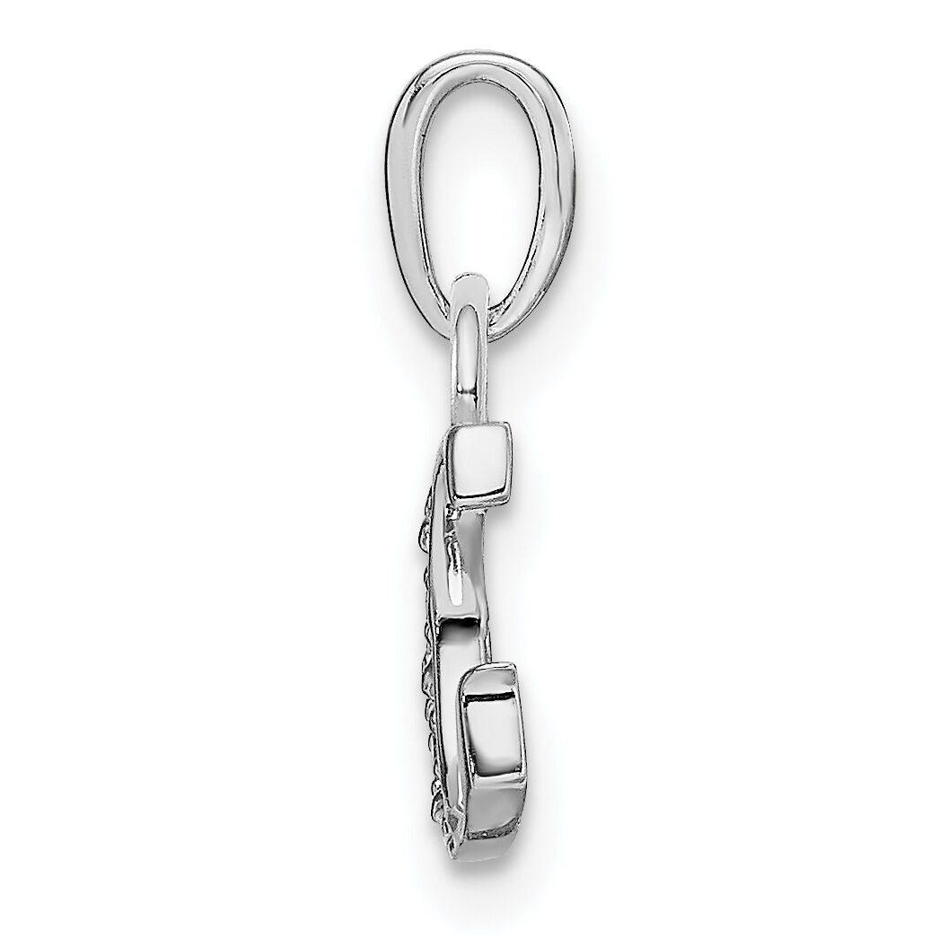14KW Rhodium-plated Diamond Letter G Initial Pendant-YC251G