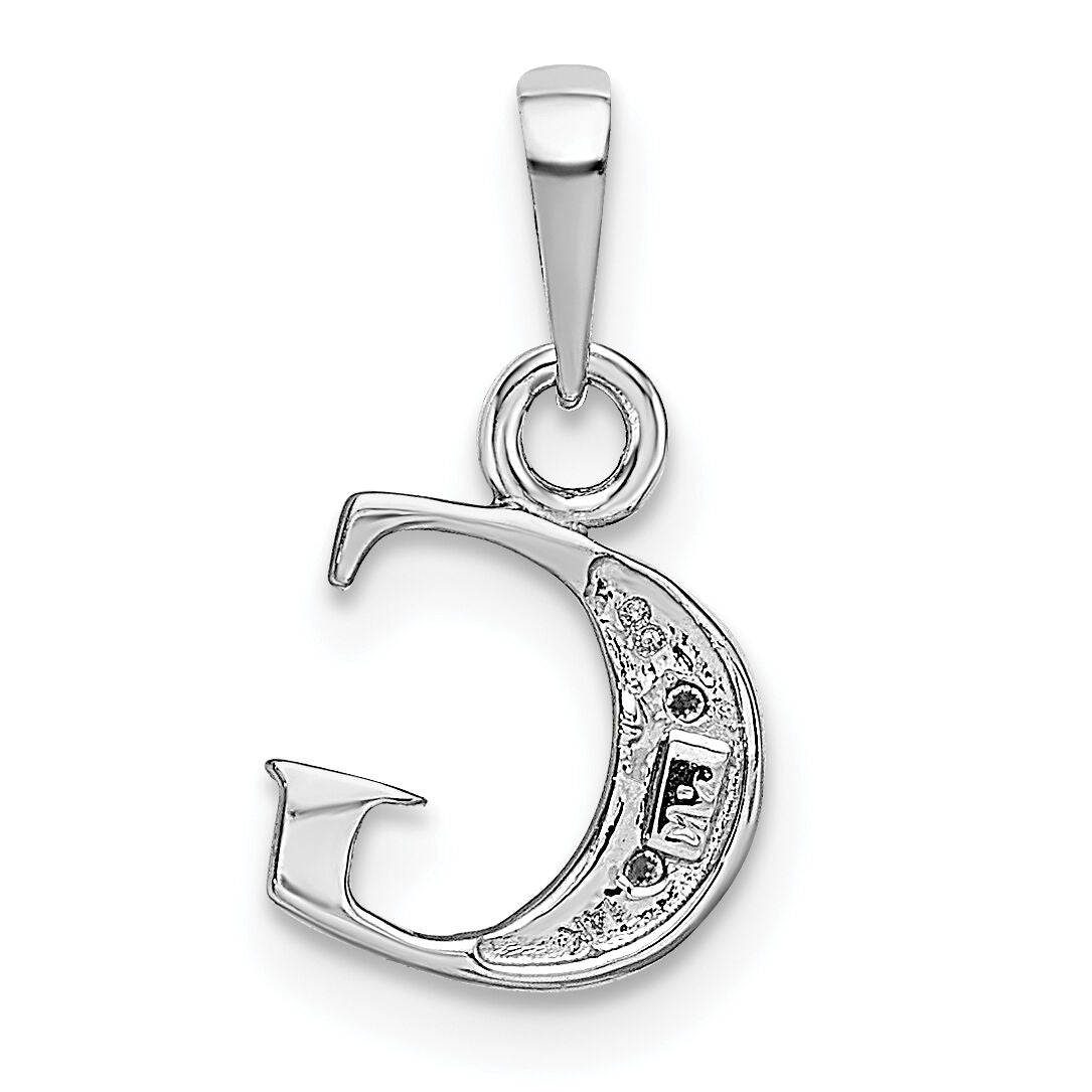 14KW Rhodium-plated Diamond Letter G Initial Pendant-YC251G