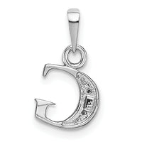 14KW Rhodium-plated Diamond Letter G Initial Pendant-YC251G