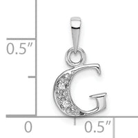 14KW Rhodium-plated Diamond Letter G Initial Pendant-YC251G