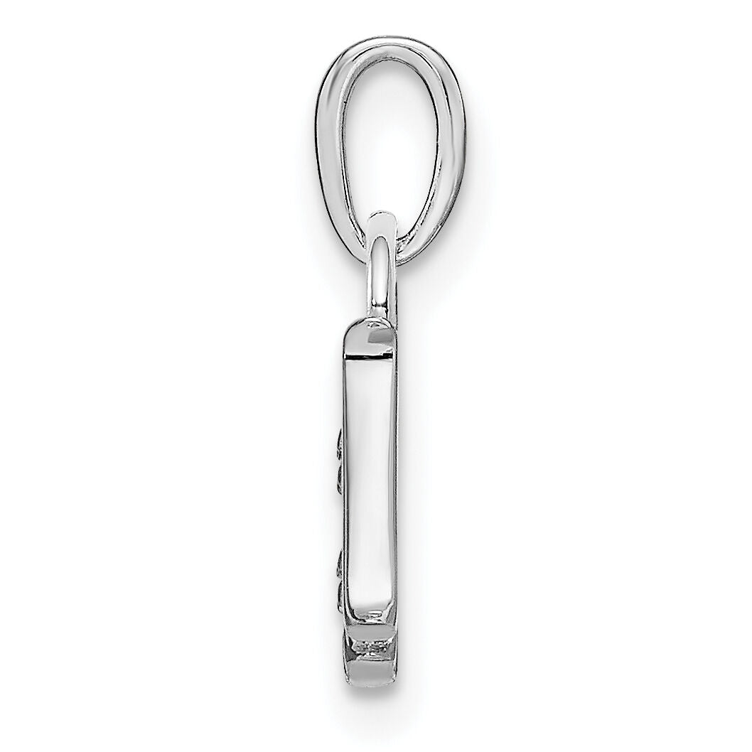 14KW Rhodium-plated Diamond Letter H Initial Pendant-YC251H