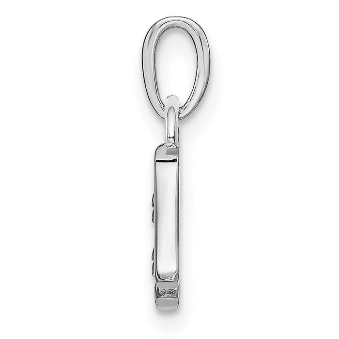 14KW Rhodium-plated Diamond Letter H Initial Pendant-YC251H