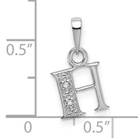 14KW Rhodium-plated Diamond Letter H Initial Pendant-YC251H