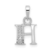 14KW Rhodium-plated Diamond Letter H Initial Pendant-YC251H