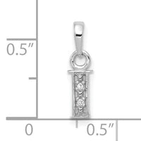 14KW Rhodium-plated Diamond Letter I Initial Pendant-YC251I