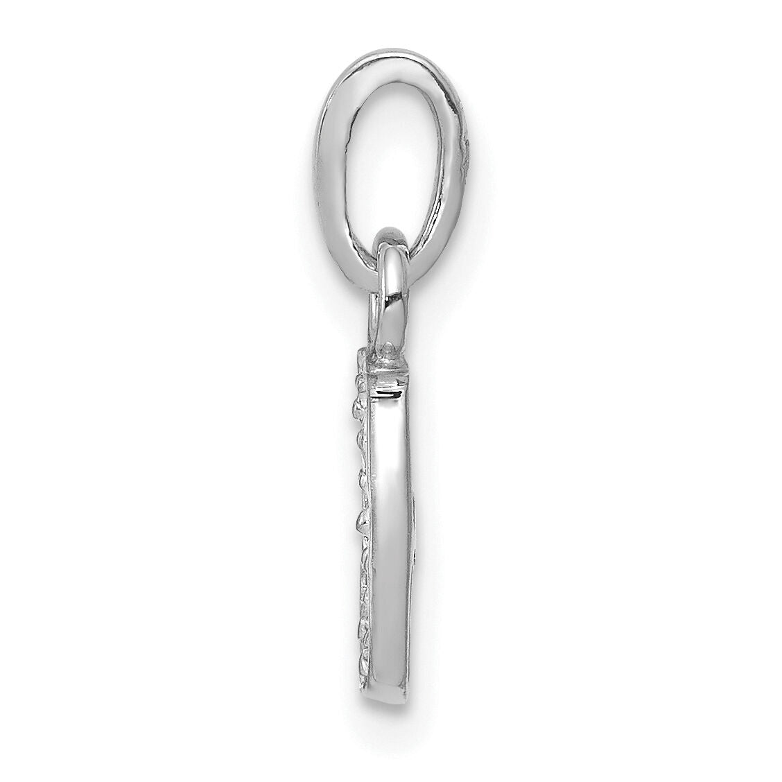 14KW Rhodium-plated Diamond Letter J Initial Pendant-YC251J