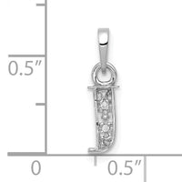 14KW Rhodium-plated Diamond Letter J Initial Pendant-YC251J