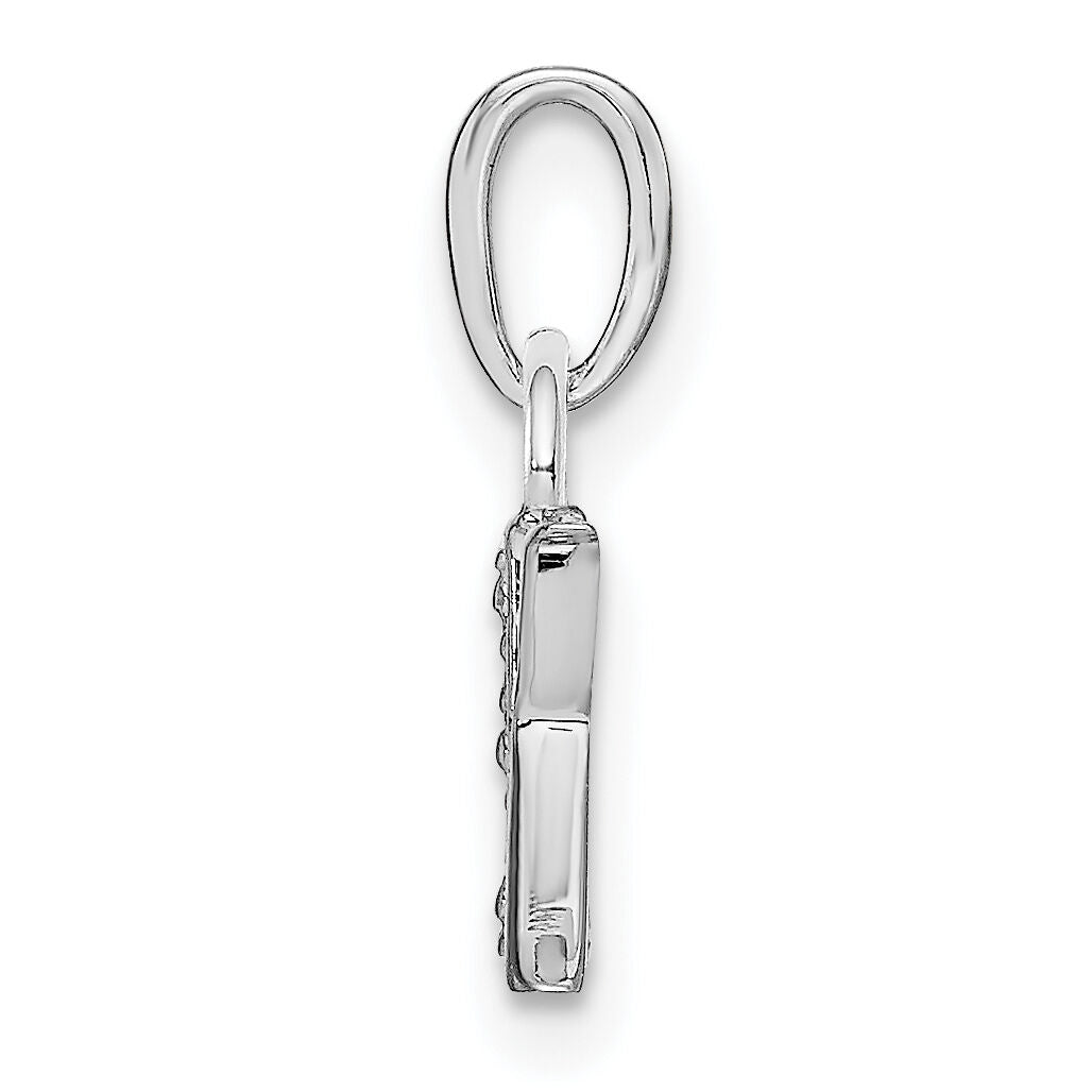 14KW Rhodium-plated Diamond Letter K Initial Pendant-YC251K