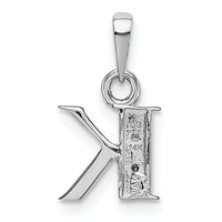 14KW Rhodium-plated Diamond Letter K Initial Pendant-YC251K