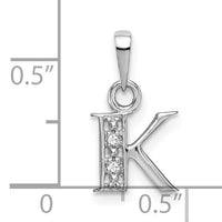 14KW Rhodium-plated Diamond Letter K Initial Pendant-YC251K