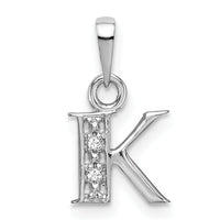 14KW Rhodium-plated Diamond Letter K Initial Pendant-YC251K