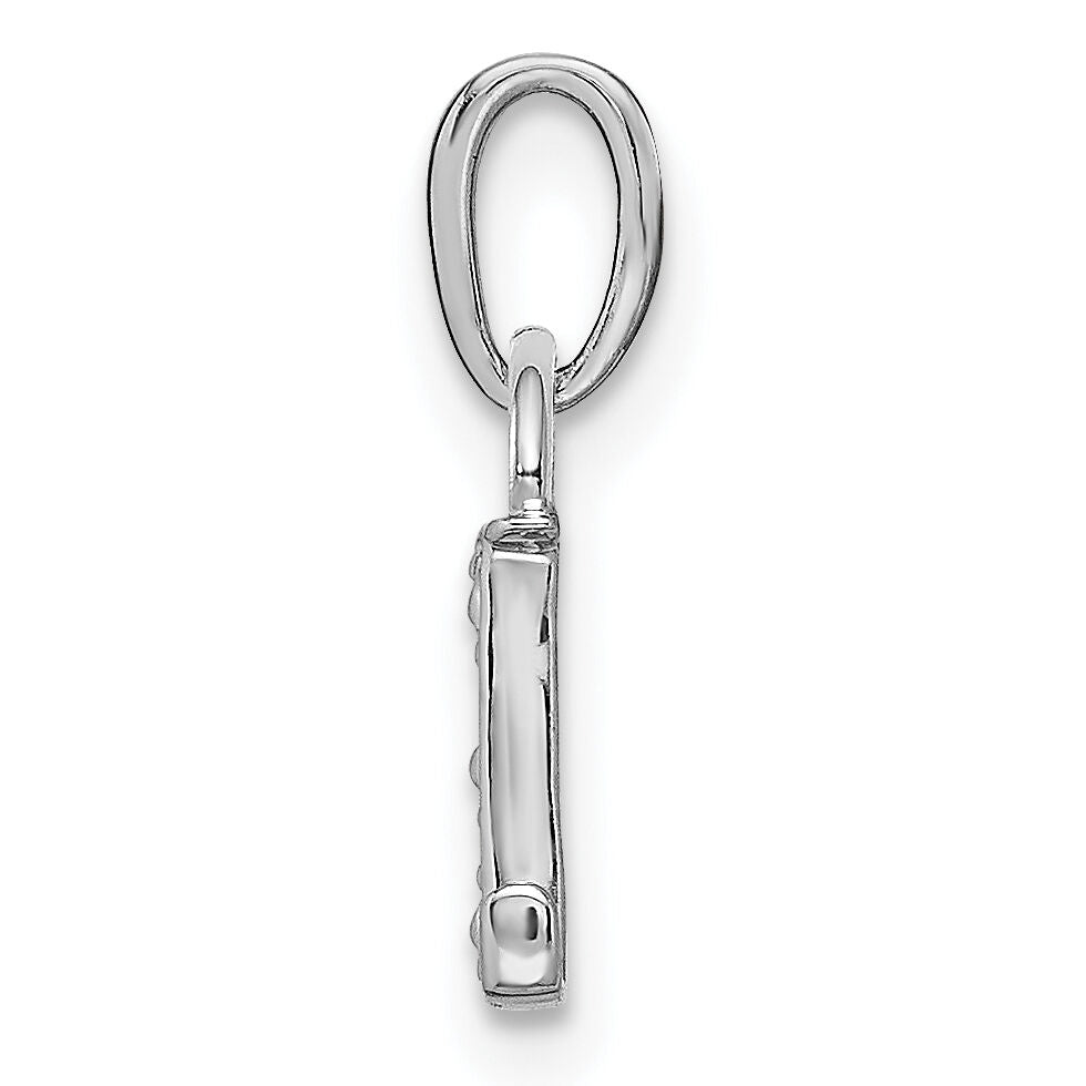 14KW Rhodium-plated Diamond Letter L Initial Pendant-YC251L