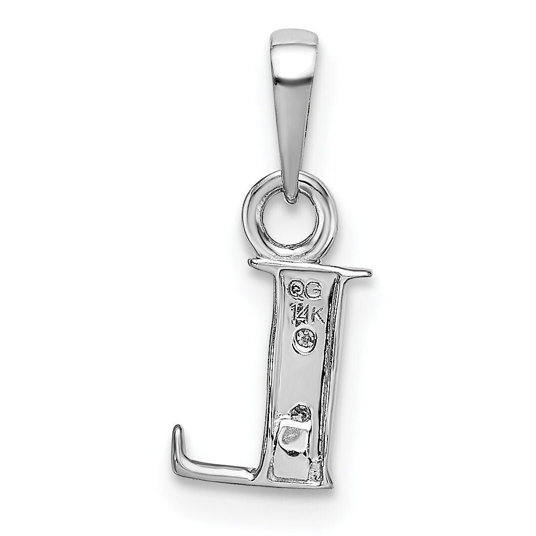 14KW Rhodium-plated Diamond Letter L Initial Pendant-YC251L