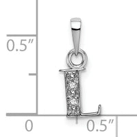 14KW Rhodium-plated Diamond Letter L Initial Pendant-YC251L