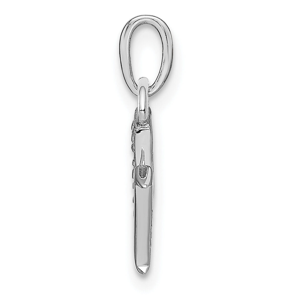 14KW Rhodium-plated Diamond Letter M Initial Pendant-YC251M