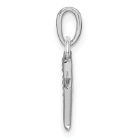 14KW Rhodium-plated Diamond Letter M Initial Pendant-YC251M