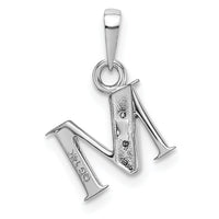 14KW Rhodium-plated Diamond Letter M Initial Pendant-YC251M