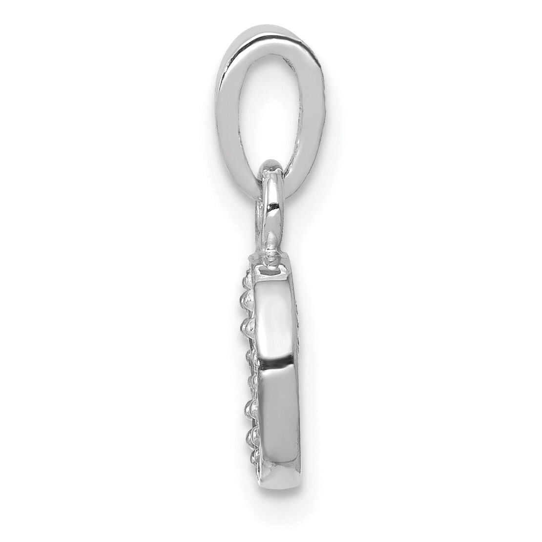 14KW Rhodium-plated Diamond Letter O Initial Pendant-YC251O