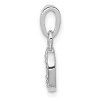 14KW Rhodium-plated Diamond Letter O Initial Pendant-YC251O