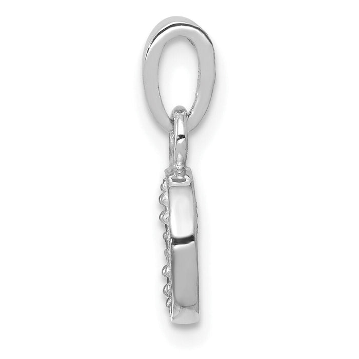 14KW Rhodium-plated Diamond Letter O Initial Pendant-YC251O