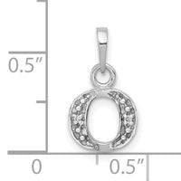 14KW Rhodium-plated Diamond Letter O Initial Pendant-YC251O