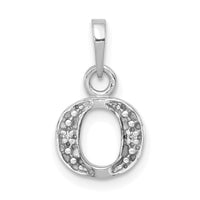 14KW Rhodium-plated Diamond Letter O Initial Pendant-YC251O
