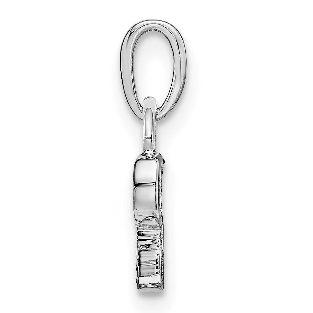 14KW Rhodium-plated Diamond Letter P Initial Pendant-YC251P