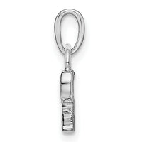 14KW Rhodium-plated Diamond Letter P Initial Pendant-YC251P