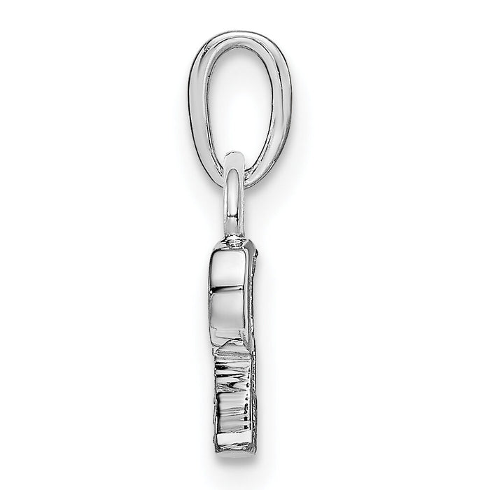 14KW Rhodium-plated Diamond Letter P Initial Pendant-YC251P