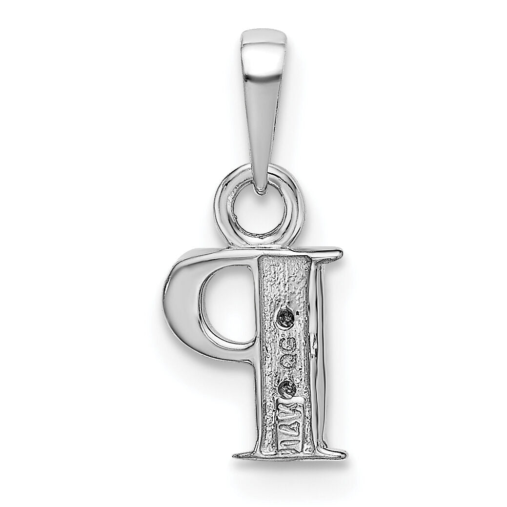 14KW Rhodium-plated Diamond Letter P Initial Pendant-YC251P