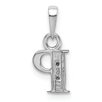 14KW Rhodium-plated Diamond Letter P Initial Pendant-YC251P