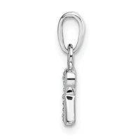 14KW Rhodium-plated Diamond Letter R Initial Pendant-YC251R