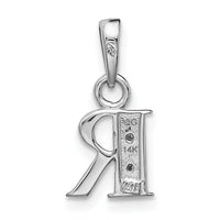 14KW Rhodium-plated Diamond Letter R Initial Pendant-YC251R