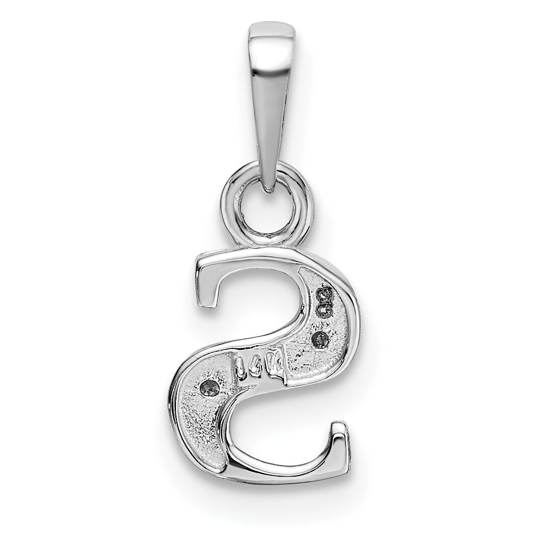 14KW Rhodium-plated Diamond Letter S Initial Pendant-YC251S