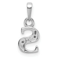 14KW Rhodium-plated Diamond Letter S Initial Pendant-YC251S