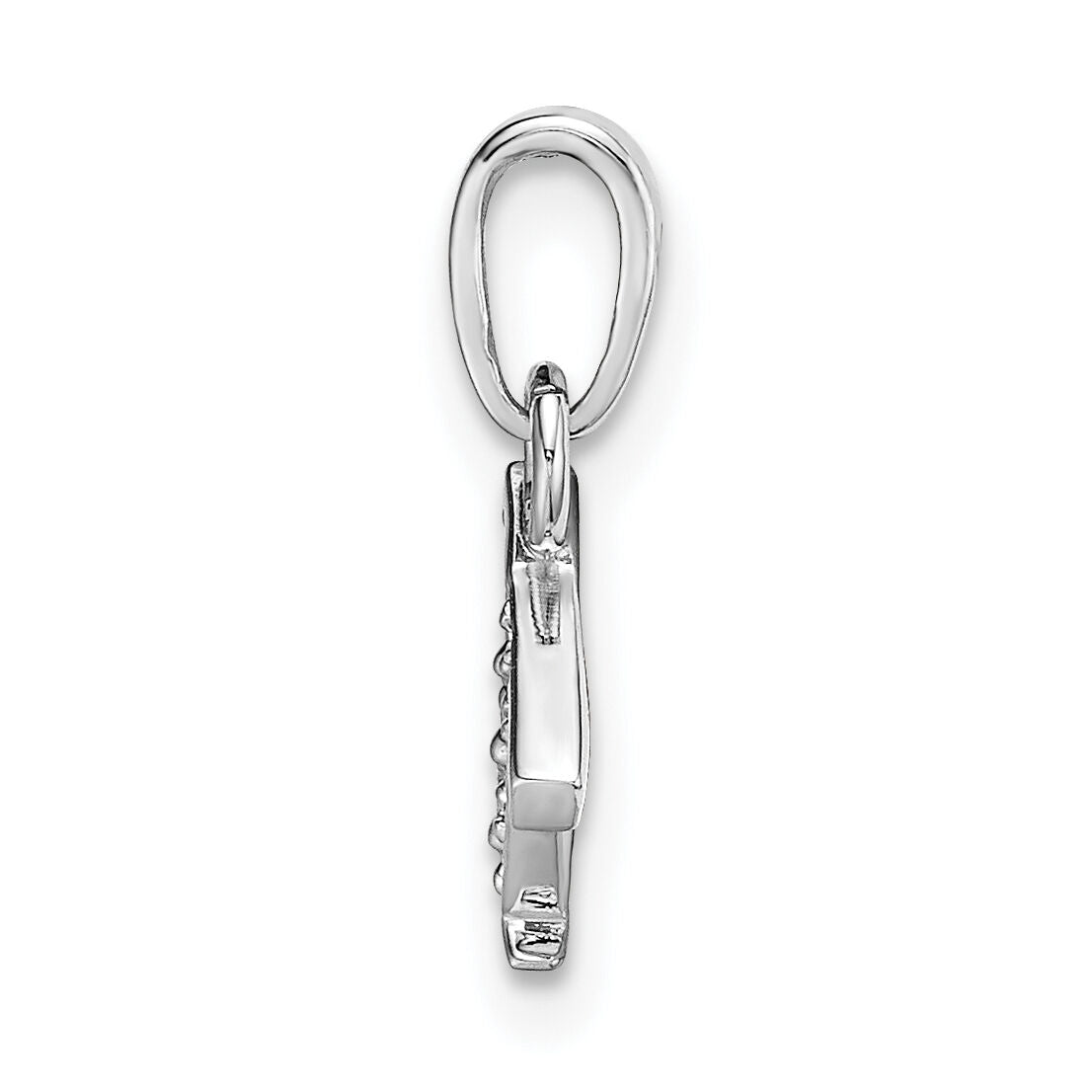 14KW Rhodium-plated Diamond Letter T Initial Pendant-YC251T