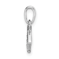 14KW Rhodium-plated Diamond Letter T Initial Pendant-YC251T