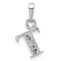 14KW Rhodium-plated Diamond Letter T Initial Pendant-YC251T