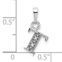 14KW Rhodium-plated Diamond Letter T Initial Pendant-YC251T
