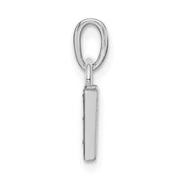 14KW Rhodium-plated Diamond Letter W Initial Pendant-YC251W