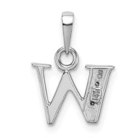14KW Rhodium-plated Diamond Letter W Initial Pendant-YC251W