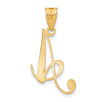 14KY Script Letter A Initial Pendant with Diamond-YC252A