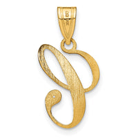 14KY Script Letter C Initial Pendant with Diamond-YC252C