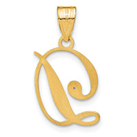 14KY Script Letter D Initial Pendant with Diamond-YC252D